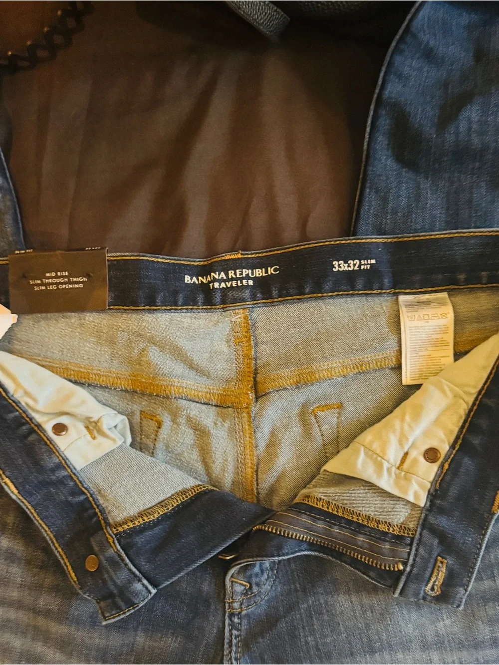 Banana Republic Men's Slim Straight Jeans - Indigo Blue Fade